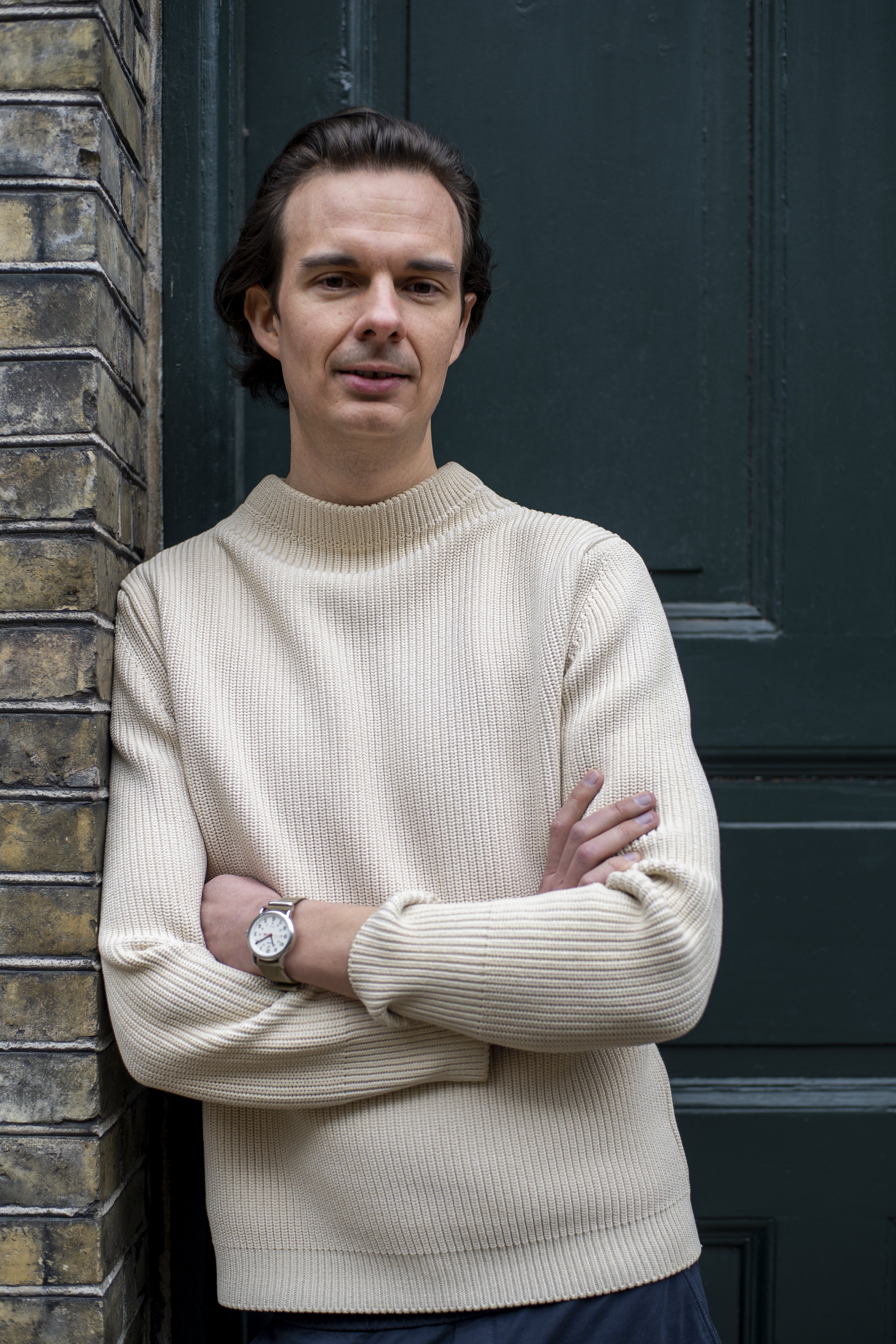 Tobias wearing Cotton Crewneck Raw Cotton